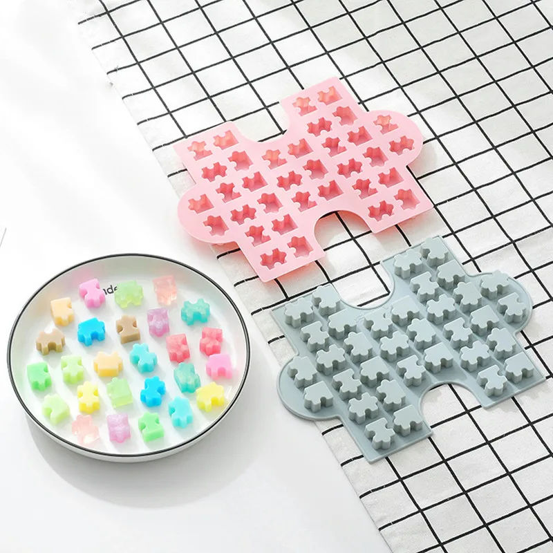 1pc Puzzle Design Silicone Cake Chocolate Ice Mold DIY Fondant Cake Decorating Tools Ice Cube Tray