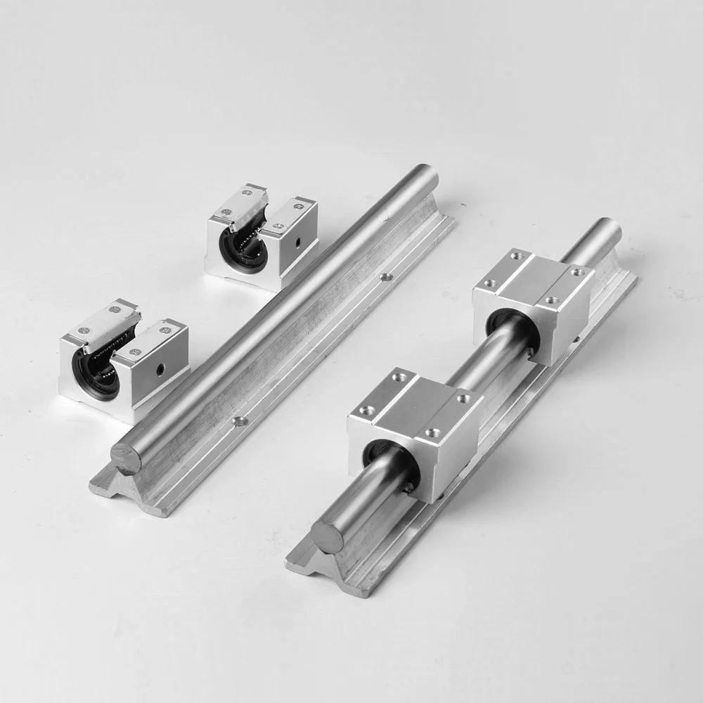 4pcs SBR16UU Linear Bearing Block+2pcs SBR16 16mm Linear Rail Guide 300 400 500 600 1000 1200 1500 mm Fully Slide Support