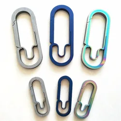 EDC Titanium Alloy Carabiners Key Ring Car Buckles Pure Titanium Metal Fast Hanging Multi Tools 100% Thick Titanium Alloy
