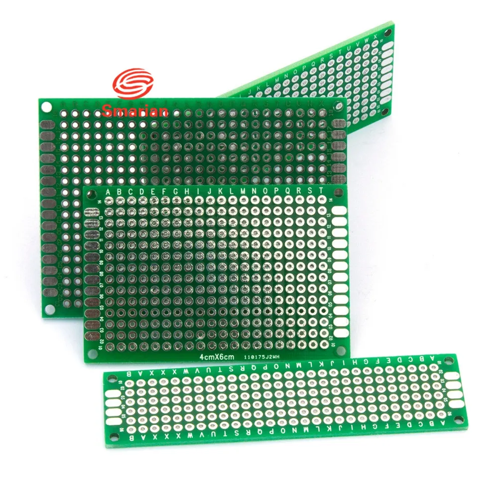 20PCS/LOT 5x7 4x6 3x7 2x8 CM Double Side Copper Prototype PCB Universal Board Experimental Development Plate For arduino