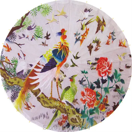 

Dia 84cm Phoenix with Hundred birds Picture Chinese classical handmade unique waterproof cosplay decorative oiled paper umbrella