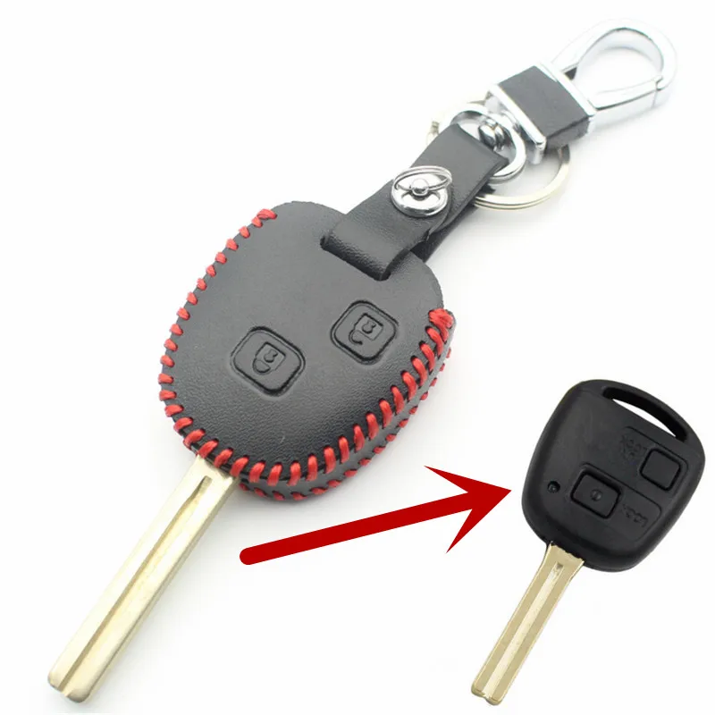 FLYBETTER Genuine Leather Remote Key Case Cover For Lexus IS200/RX330/GX470/ES300/Prado/Crown/Previa  L59