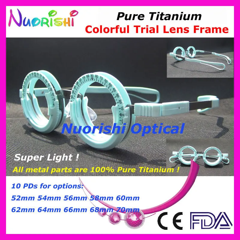 XD12 1pcs Pure Titanium Super Light Very Comfortable Colorful Fixed PD High Classic Optometry Trial Lens Frame