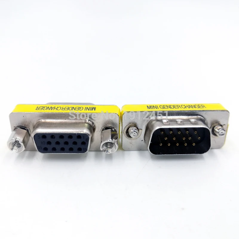 DB15 data cable connector convert plug MINI GENDER CHANGER VGA Plug connector 15pin port socket