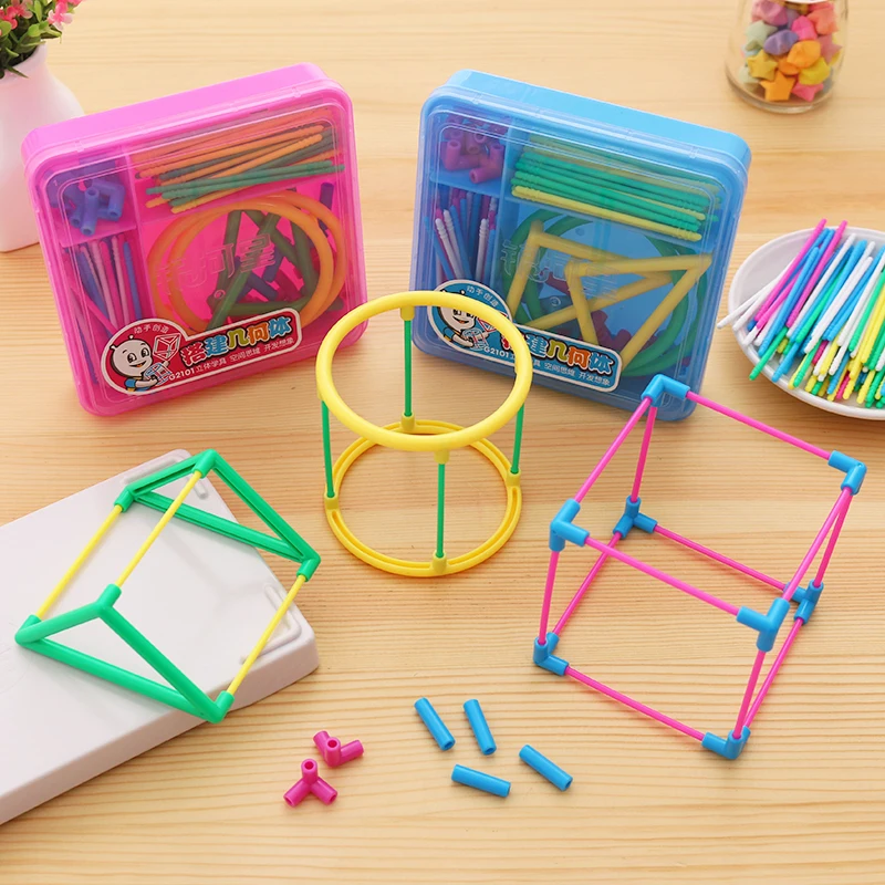 Three-dimensional geometry building model mathematics space learning teaching aid children's graphic cognitive toys