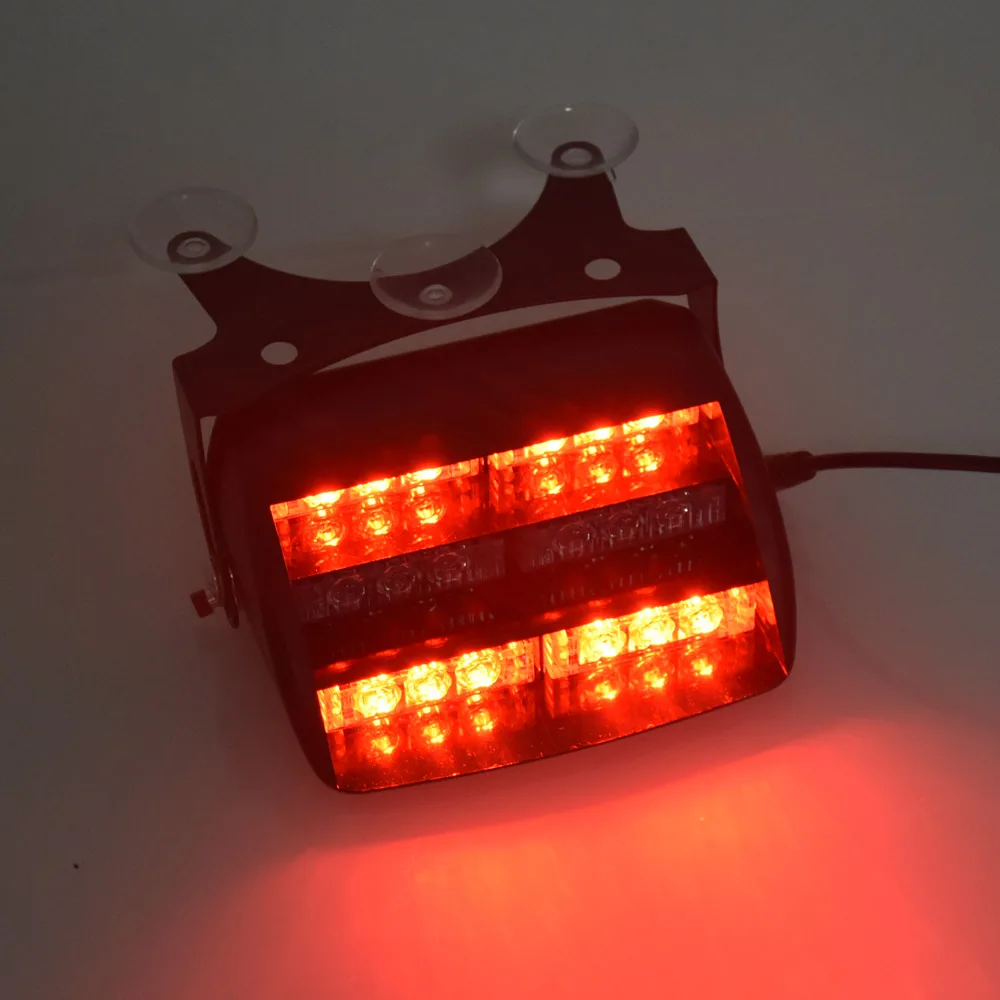 18 LED Red/Blue Car Police Strobe Flash Light Three Layers Strobe Light Dash Emergency Warning 3 Flashing Fog Lights 2 Style