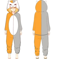 Natsume's Book of Friends Cat teacher Anime Siamese pajamas Winter one-piece pajamas