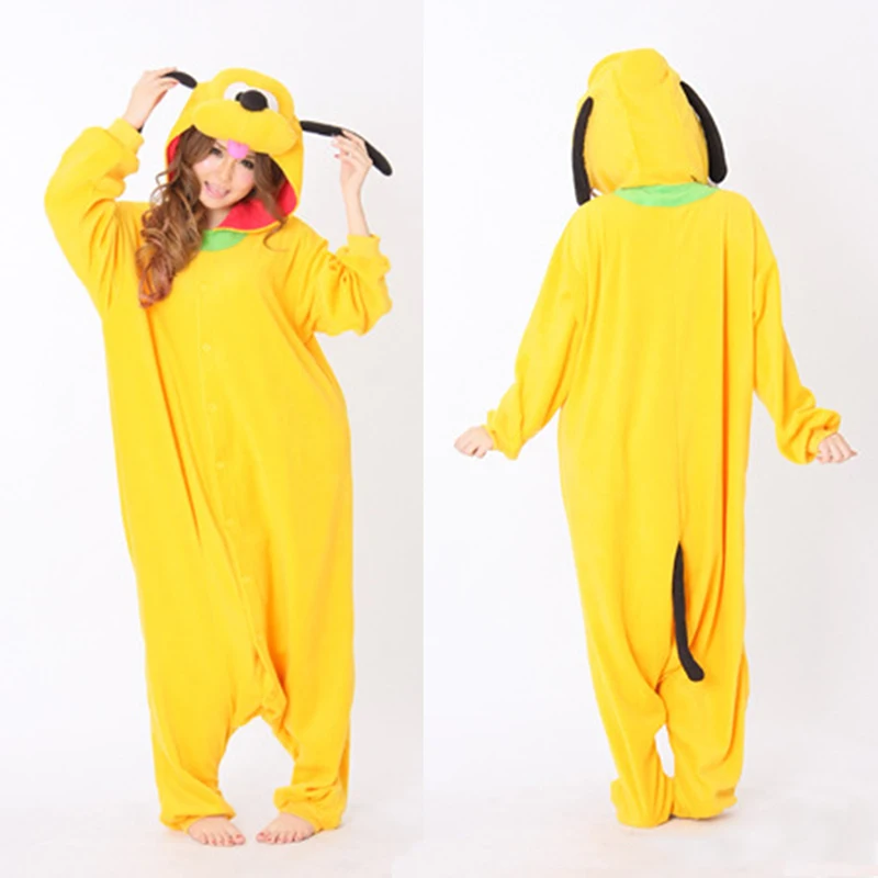 Dropshipping Adults Women Men Pluto Dog Costumes Anime Onesie Cute Dog Pajamas Sleepwear Costumes Warm Winter Sleepwear