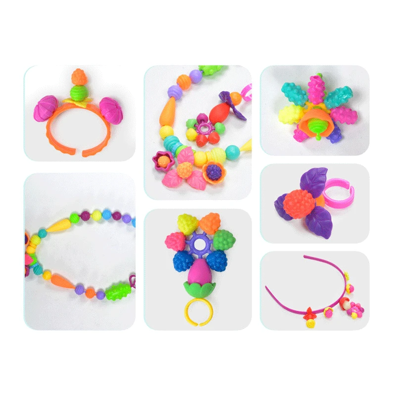 400pcs Pop Beads Toys Creativel Arts And Crafts For Kids Bracelet Snap Together Jewelry Fashion Kit Educational Toy For Children