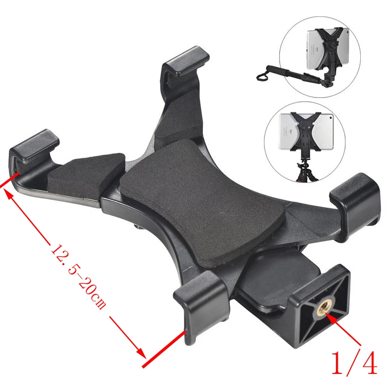 Tablet Tripod Mount Clamp Tripod Mount Holder Bracket Clip for iphone Samsung Mobile phone pad Back Cover