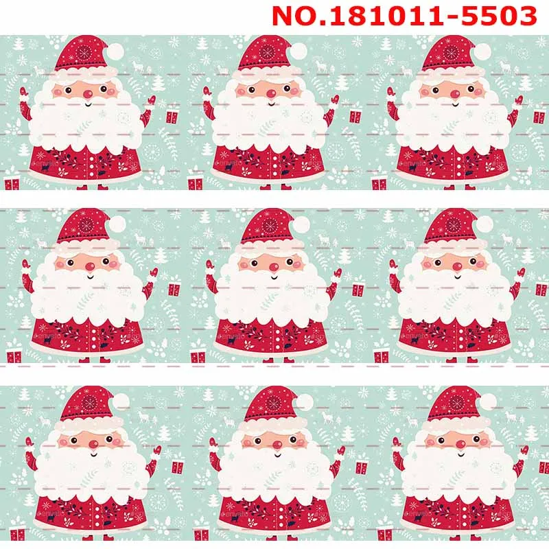 New sales 50 yards Santa Claus Merry Christmas printed grosgrain ribbon