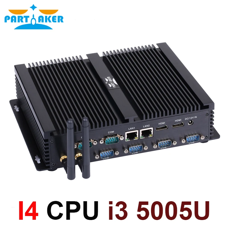 Mini PC i3 5005U Windows 10 Dual Core Mini Sever Computer with 2 Lan 6 RS232 Small Desktop Hdmi Wifi Usb 3.0