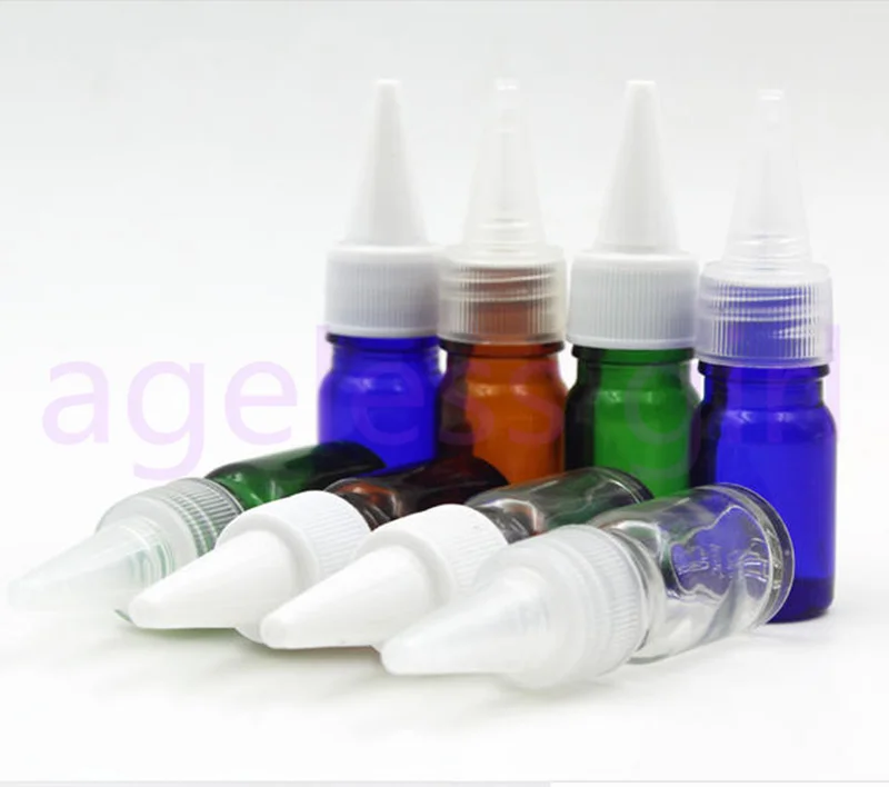 30/60PCS 5ml Empty Glass Bottles Aromatherapy Essential Oil Refillable Lotion Bottles  With Sharp Mouth Cover