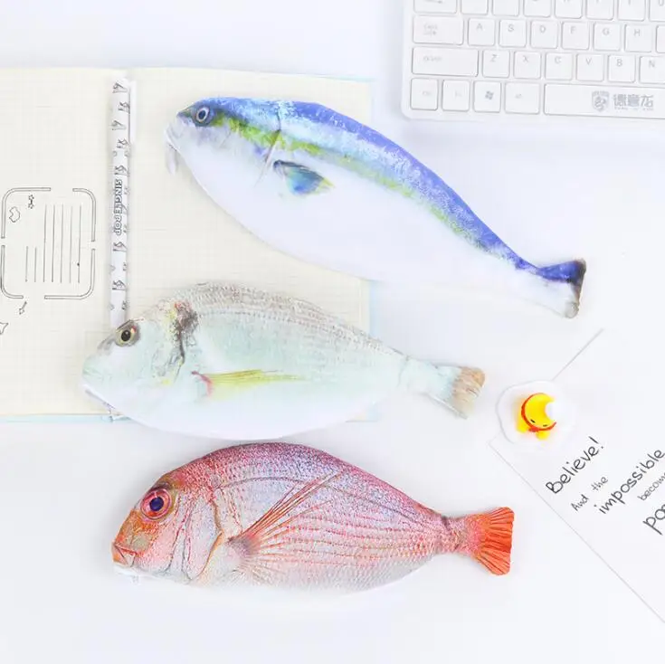 Creative Stationery New Sea Fish Pencil Bag High Simulation Pen Case Fish Modeling Pencil Pouch