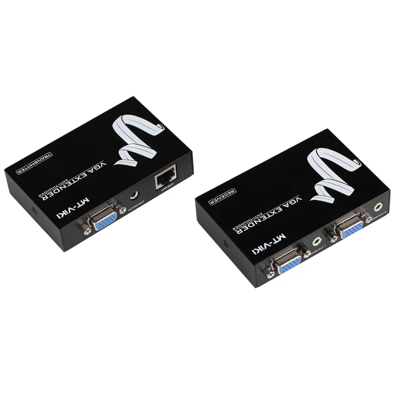 MT-Viki 200m HD VGA Video 3.5mm Audio Repeater Extender over UTP by RJ45 CAT 5e / 6 LAN Cable Adapter