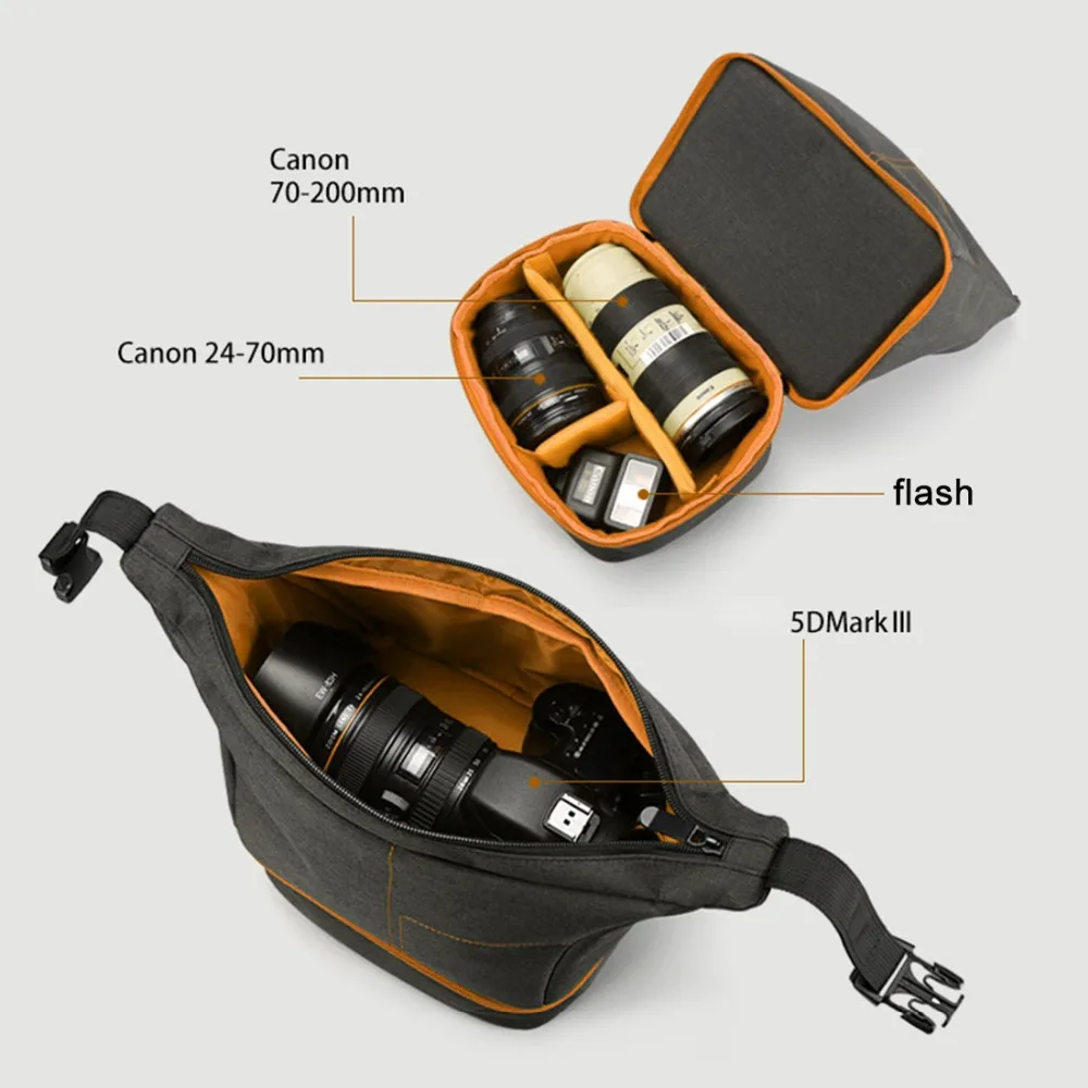 PULUZ Водонепроницаемая устойчивая к царапинам спортивная сумка на ремне для спорта на открытом воздухе, сумка для DSLR-камеры для GoPro SJCAM Nikon Canon Sony Xiaoyi