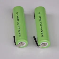 10PCS 1.2V Rechargeable Ni-MH Battery 3800mah 4/3A 7/5A 17670 17650 cell with welding pins for electric shaver toothbrush