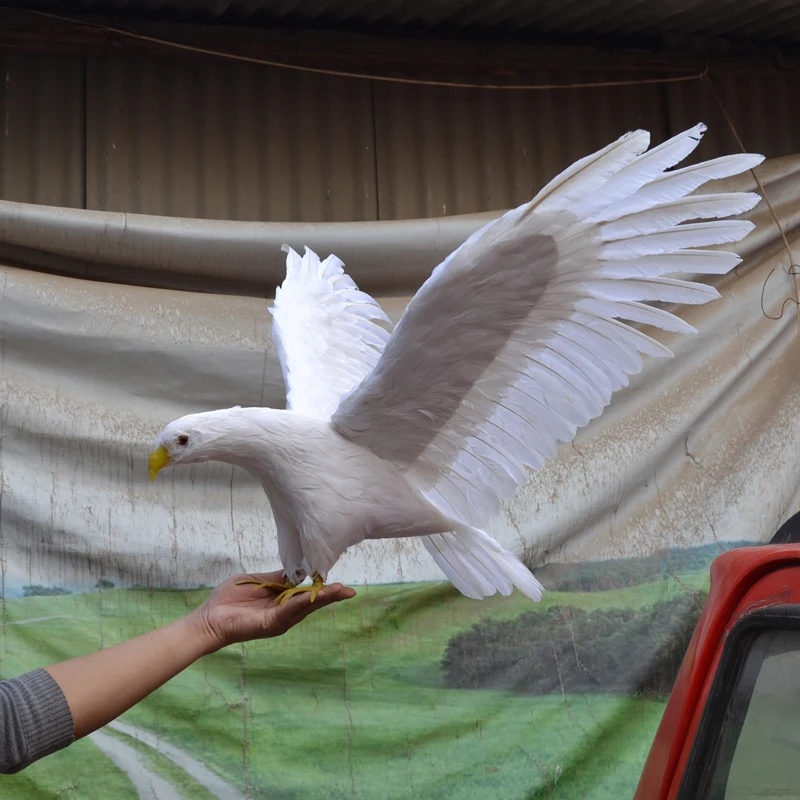 artificial bird large 45x80 cm foam&feathers white eagle bird model handicraft,garden decoration gift a1950