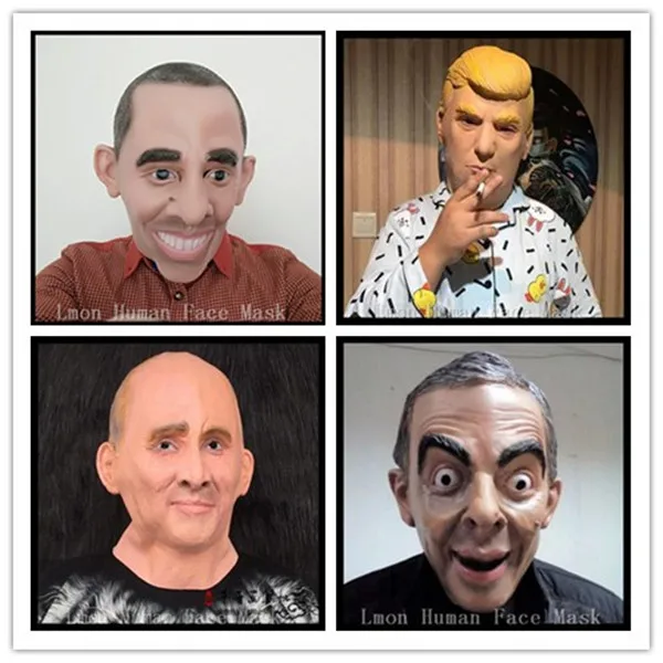 

Top Grade 100% Latex U.S. President Barack Obama Mask Popular Famous people Putin mask,Donald mask, Mr Bean mask Toy Free size