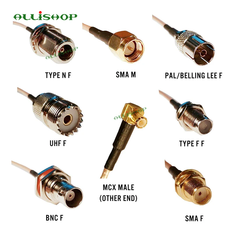 

Штекер MCX на SMA BNC Тип N Тип F UHF PAL RG316 20 см переходник для пигтейлов/проводов комплект для антенны с ключами RTL-SDR