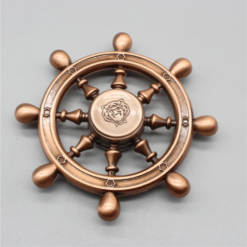 2018 New Cool Vintage Steering wheel Pirate Ship Rudder Finger Spinner Fidget Spinner and Fidget Toy Adult Toys Metal Aluminium