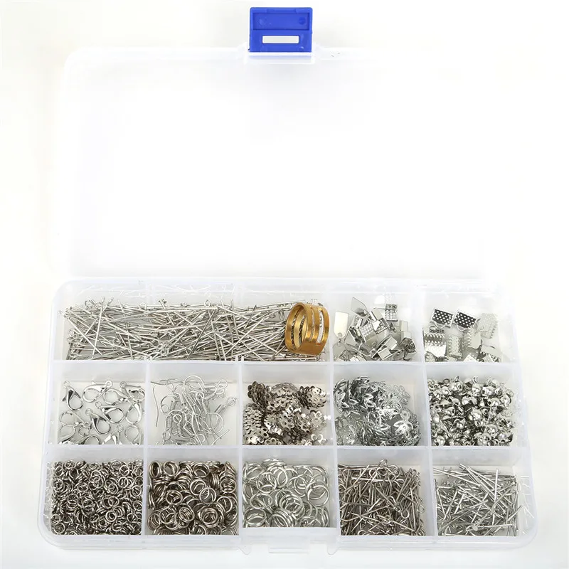 

HOT Box Set Beads Kit Jump Rings/Clasps/Pins Caps Beads For Jewelry Making Necklace DIY Jewelry Findings Accessories Components