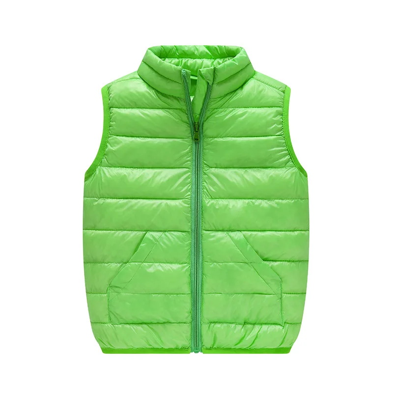 Child Full Zip Waistcoat Winter Coats Baby Outerwear Girls Boys Warm Cotton Turtleneck Vest For School Kids 1-14 Years Old