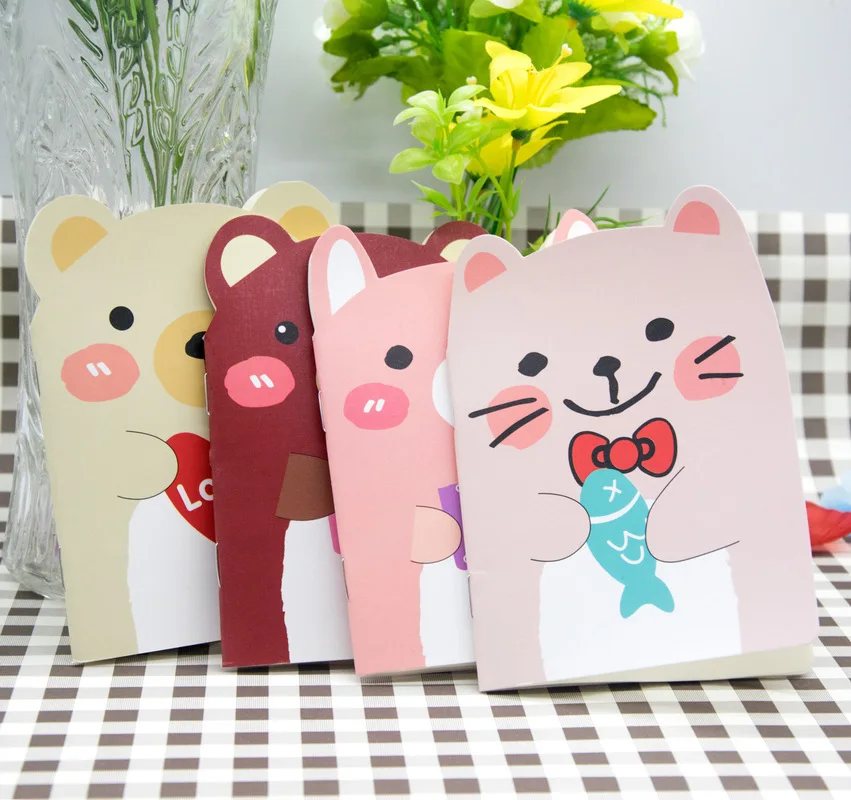 12 Pcs Cute Bear Notebook A6 Notebook Graffiti Wholesale Material Escolar Numeros School Stationery