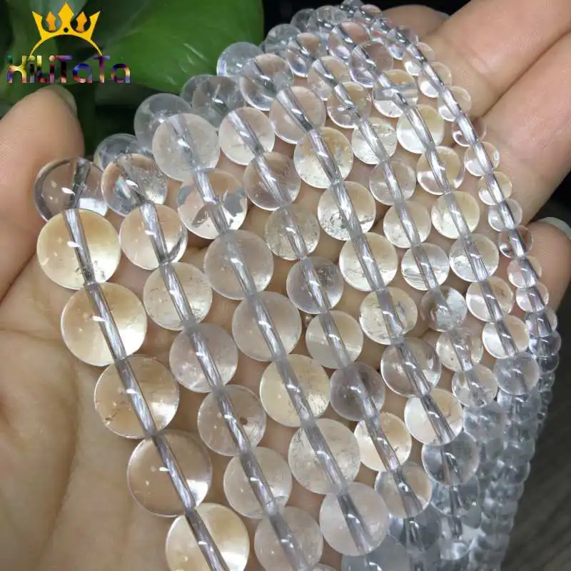 Clear Quartz Crystals Stone Beads Round Natural Loose Spacer Beads For Jewelry Making DIY Bracelet Necklace 15\'\' 4/6/8/10/12mm