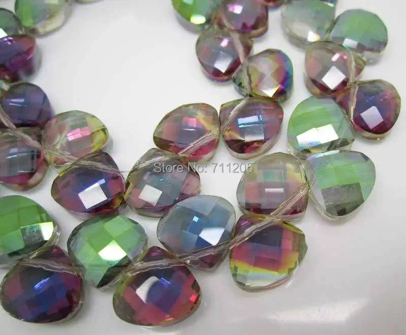 Wholesale 100pcs, 13mm Beautiful Multi-Color Glass Fan-Shaped Loose Beads,Min.Order $10,provide mixed wholesale for all items !