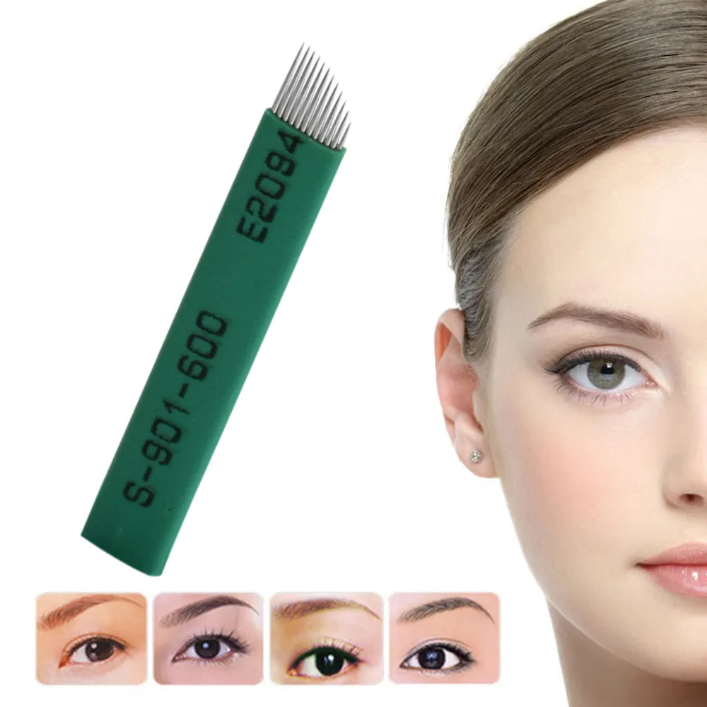 

Agujas Microblading Needles Tebore 12pins Blading Green Agulhamento Eyebrow Tatoo Laminas Tebori Aiguille De Tatouage