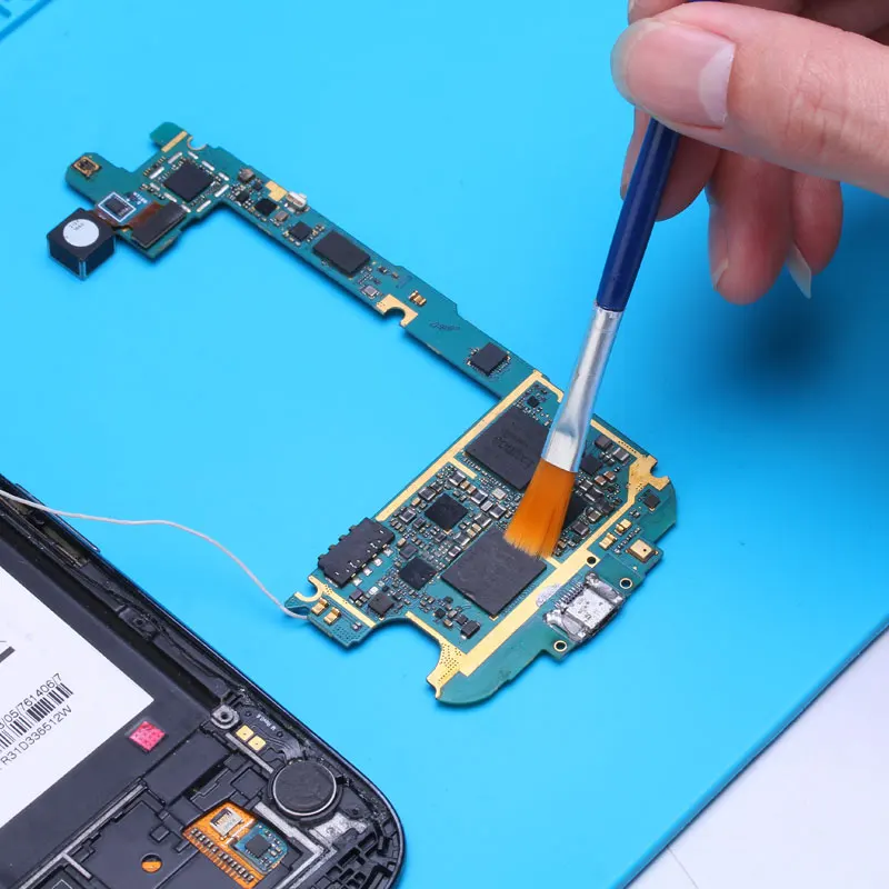 5 قطعة/الوحدة لينة النايلون تنظيف فرشاة مقبض بلاستيكي بغا لحام الجريان لصق فرشاة للهاتف المحمول اللوحة PCB أدوات إصلاح