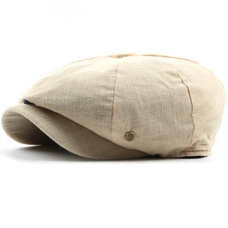 HT2327 Hot Sale Summer Sun Caps for Men Women Berets Solid Plain Octagonal Caps Artist Painter Flat Gastby Beret Cap