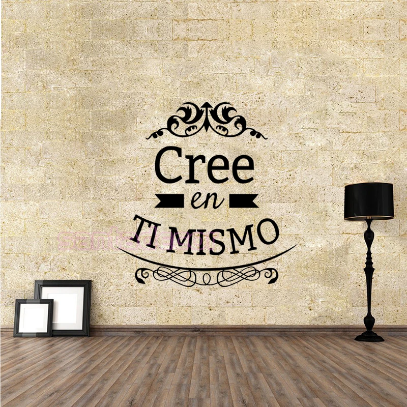 Stickers Cree En Ti Mismo Spanish Vinyl Wall Art Decals for Living Room Home Decor Wallpaper Poster House Decoration 57cm x 57cm