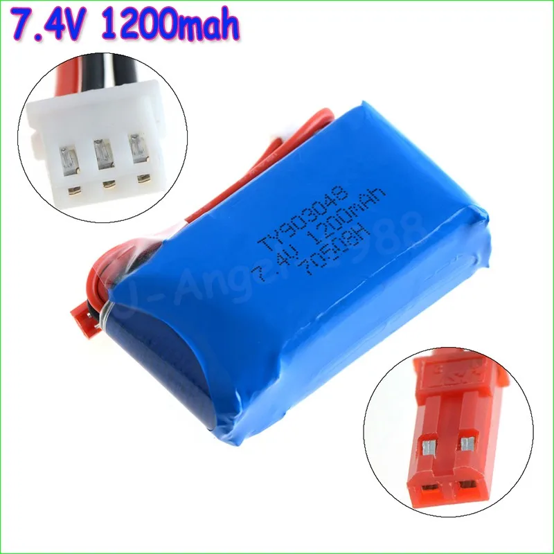 

2 шт./лот Lipo Батарея 7,4 v 1200mAh 2S 30C JST для WL игрушки Quadcopter Drone V666 V262 V353 V333 V323 вертолет грузовик Drone