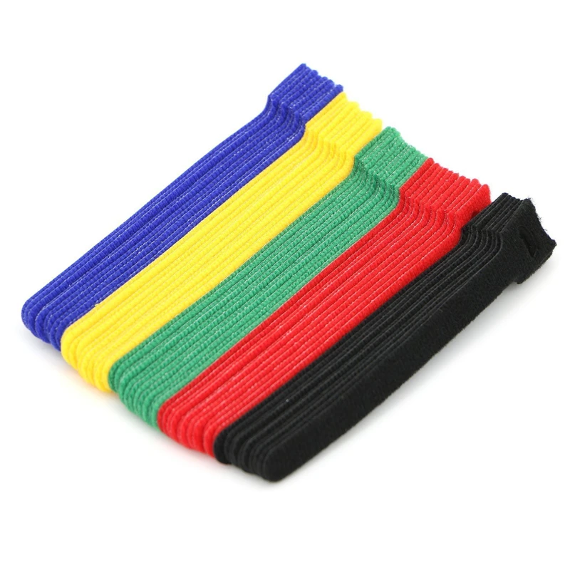 50Pcs Nylon Sticky Cable Ties Fastener Multifunction TV Computer Wire Cable Winder Self-adhesive Wire Management