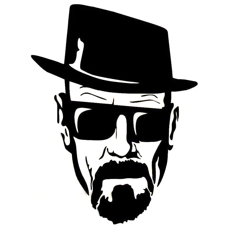 12.8cm*16.9cm Heisenberg Breaking Bad Funny Decal Car Sticker Black/Silver Vinyl S6-3763