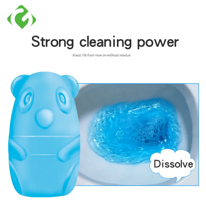 1Pc Cute Blue Bear Toilet Cleaner Magic Automatic Flush Toilet Cleaner Helper Blue Bubble Cleaning Deodorizes Bathroom 60 Days U view 5