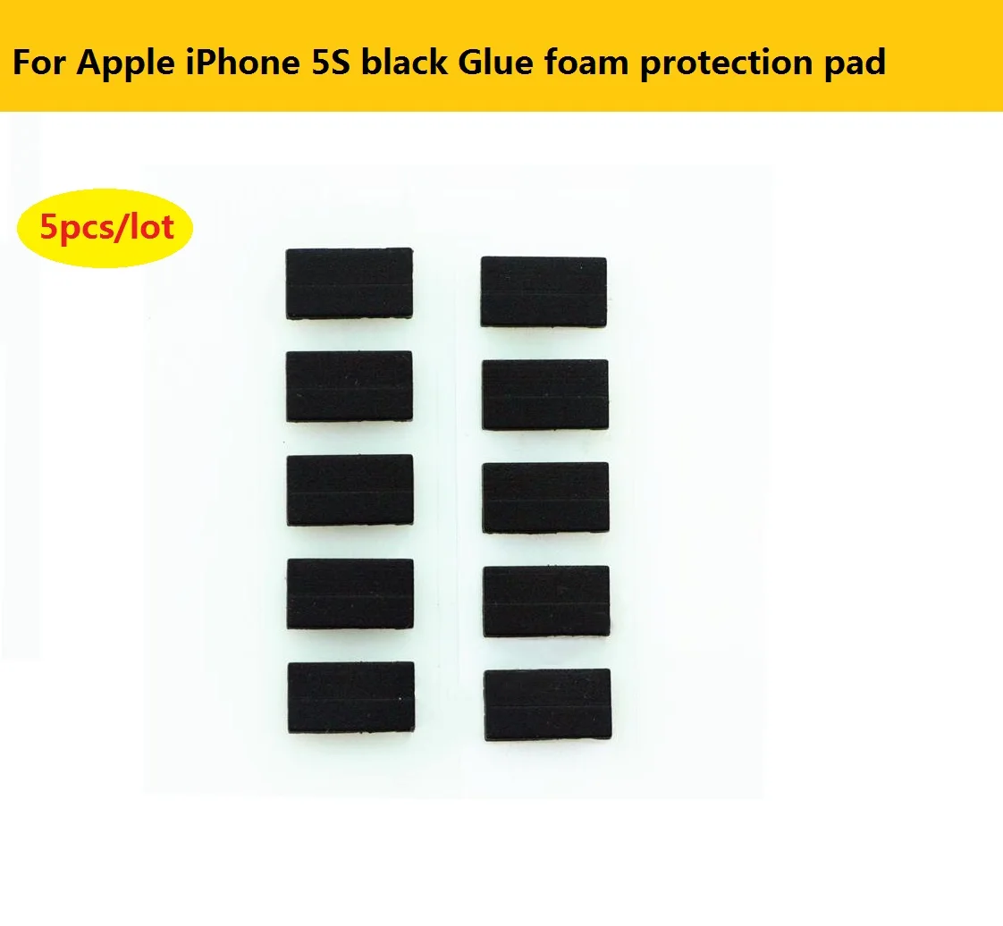 2pcs Dust-proof Within the power button silicone cushion For iPhone 5S black Glue foam protection pad Replacement repair parts