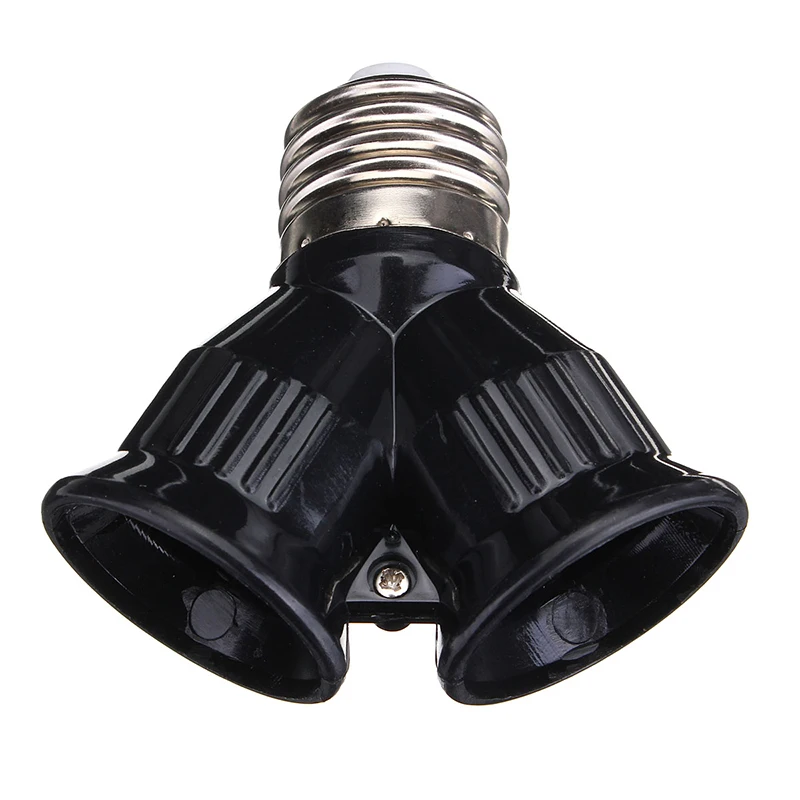 

Black E27 Base to 2 Screw Light Lamp Bulb Socket Converter Splitter Adapter LED Holder