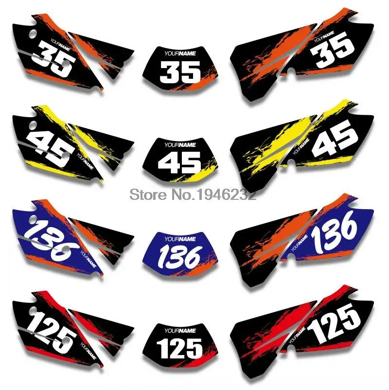 

NICECNC Custom Number Plate Background Graphics Sticker & Decal For KTM EXC 125 200 250 300 400 450 525 2004