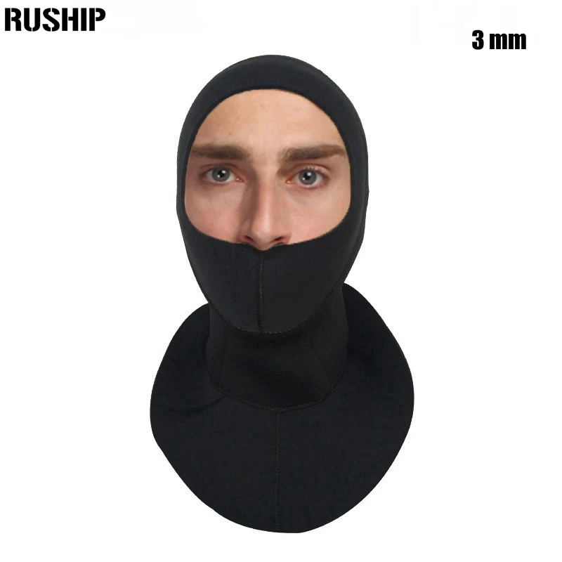 Soft  3MM Neoprene Men Women Scuba Diving Snorkeling Neck Hat Full Face Mask Waterproof Warm Spearfishing Swimming Hood Cap