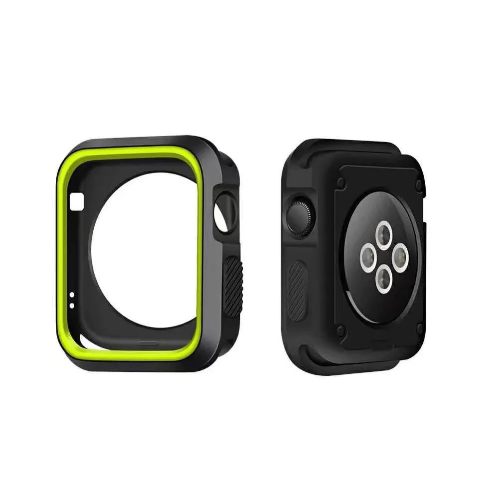 DAHASE Dual Colors Soft Silicone Case For Apple Watch Cover Full Protection for iWatch Series 1 & 2 & 3 42mm 38mm Shell