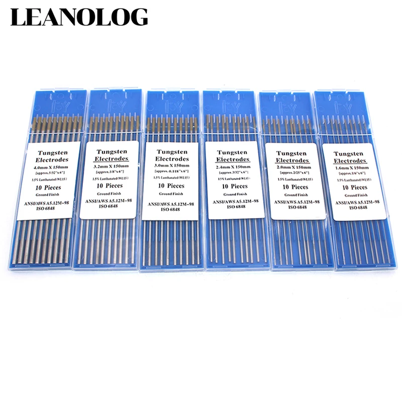 Bộ 10 Đầu Vàng Lanthanated Tungste Điện Cực 1.6/2.0/2.4/3.0/3.2/4.0X150mm TIG Vonfram kim/Tungsten Que/Hàn Pin