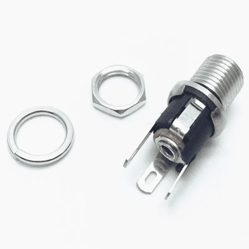 5.5-2.1MM 5.5 x 2.1 mm DC Socket With Nut 5.5*2.1mm DC Power Jack Socket Female Panel Mount Connector DC-025M