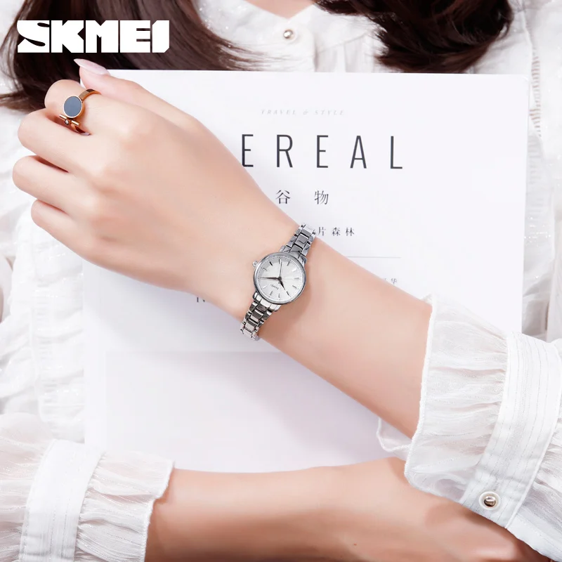 SKMEI Quartz Watch Women Fashion Ladies Watches Wrist Waterproof Stainless Steel Women Watches Luxury Montre Femme 1410