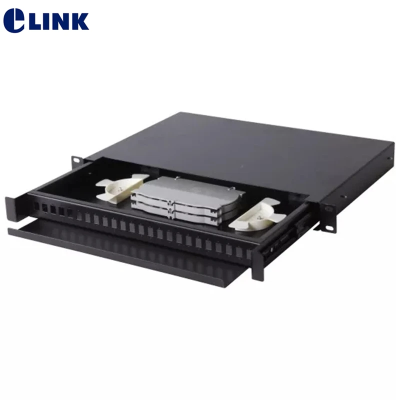 12/24 fiber termination box 19" rack SC LC ST FC without pigtails&adapter 1.2mm thickness >4KGs optical fibre patch panel drawer