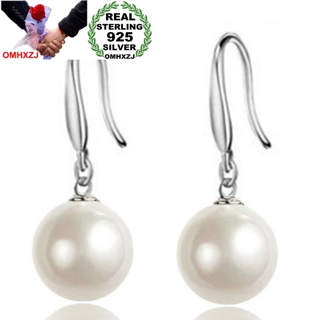 OMHXZJ Wholesale Fashion jewelry Not allergic Pure natural High quality Nanyang pearl 925 Sterling Silver Stud Earrings YS40