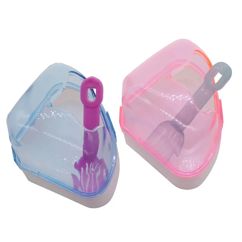 1 Pcs Transparent Plastic Pet Hamster Mouse Bathroom Bath Sand Sauna Toilet Box With Shovel Hamster Clean Health Supplies