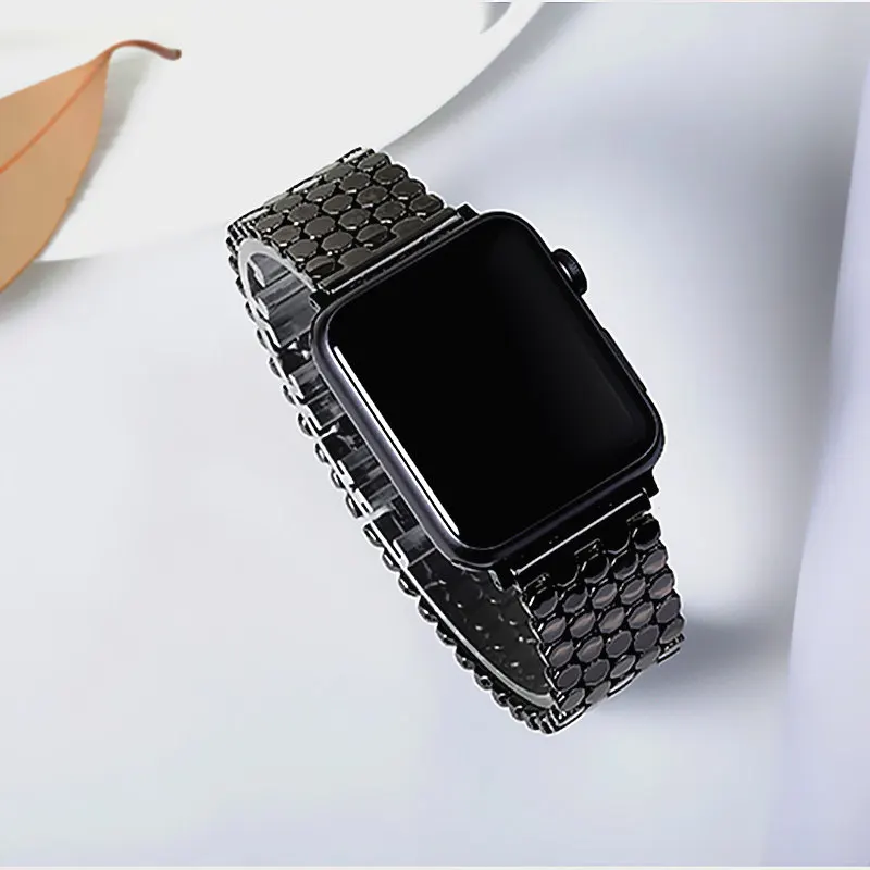 Stainless steel strap for Apple watch band 38mm 42mm Fish-scale Metal Belt Link bracelet iWatch Series 3 4 5 se 6 40mm 44mm band